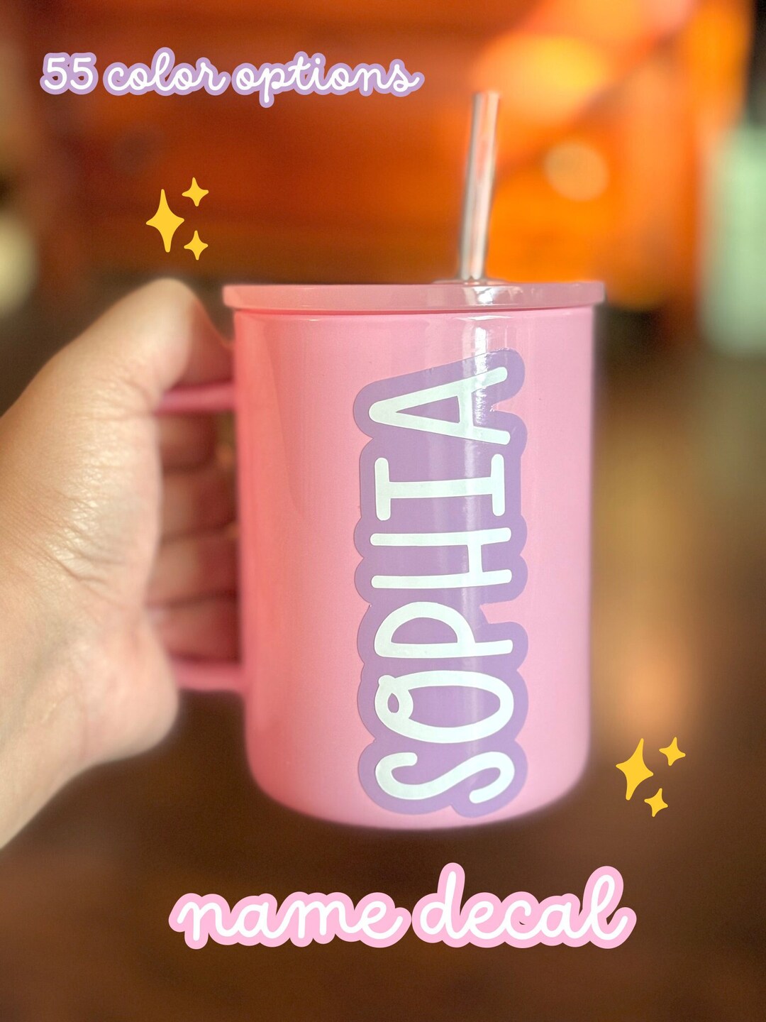 Personalized Name Decal: Custom Vinyl Sticker for Tumblers - Etsy
