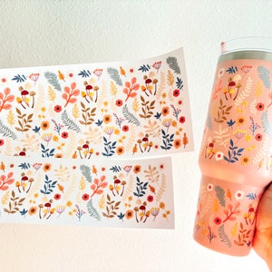 Floral Butterfly Stanley Cup Wrap: UV DTF 40oz Tumbler Sticker