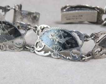 Siam Link Bracelet 6.5 inches Sterling Silver