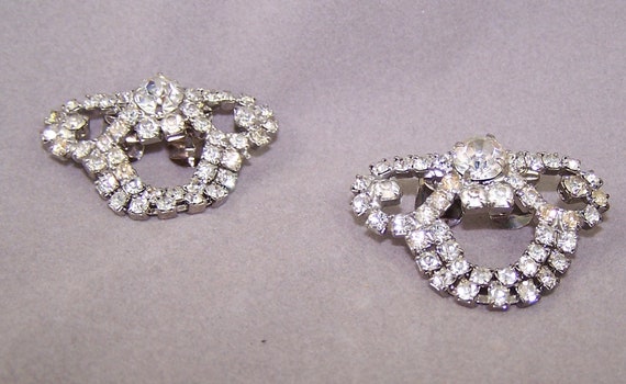 Rhinestone Shoe Clips Vintage