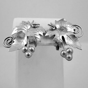 Vintage Taxco Mexico Grape Earrings Sterling Silver