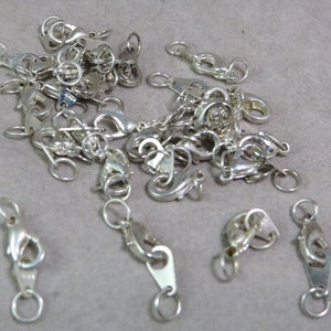 Silver Plated Lobster clasp with Tag and Jump Rings 27