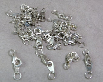 Silver Plated Lobster clasp with Tag and Jump Rings 27