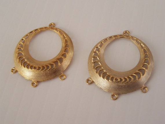Vintage Gold Tone Earring Components