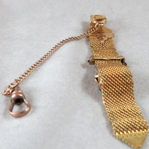 Antique Victorian Gold Filled Watch Fob Vest Clip with Chain and Wax Seal image 2