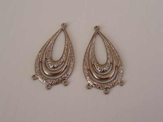 Earring Components that Dangle Silvertone - image 1