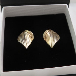 Yellow Gold Plated Post Earrings with Cubic Zirconia Gems