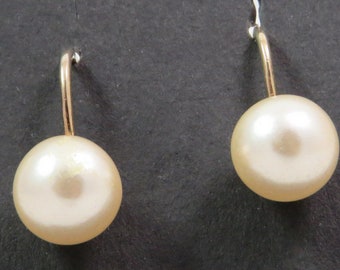 Vintage Screw Post Gold Plated Earrings with Faux Pearls