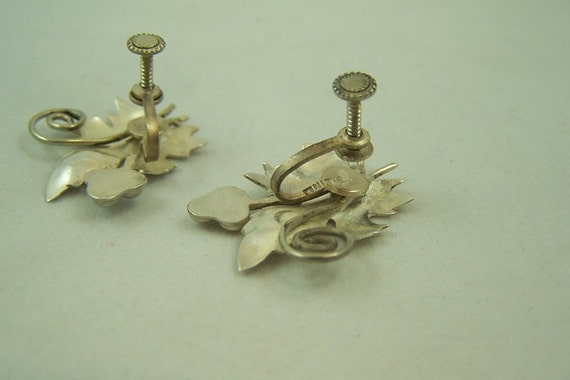 Vintage Taxco Mexico Grape Earrings Sterling Silv… - image 4