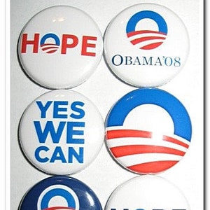 Barack Obama 2008 campaign button set pins badges election '08 president democrat