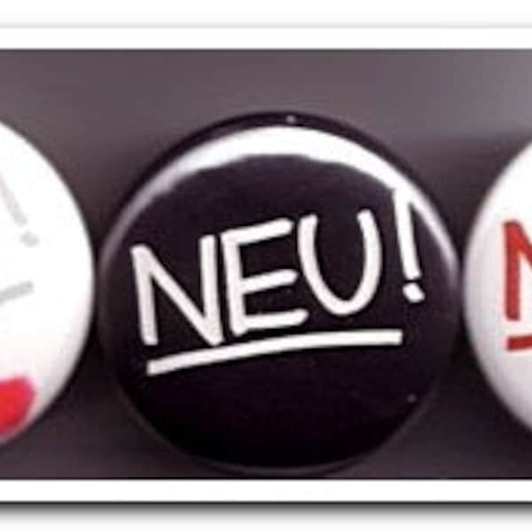 NEU! badges buttons pins neu german kraut rock kraftwerk