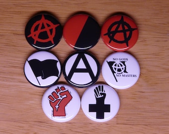 ANARCHISM theme buttons pins badges pinbacks anarchist socialist anarcho syndicalism