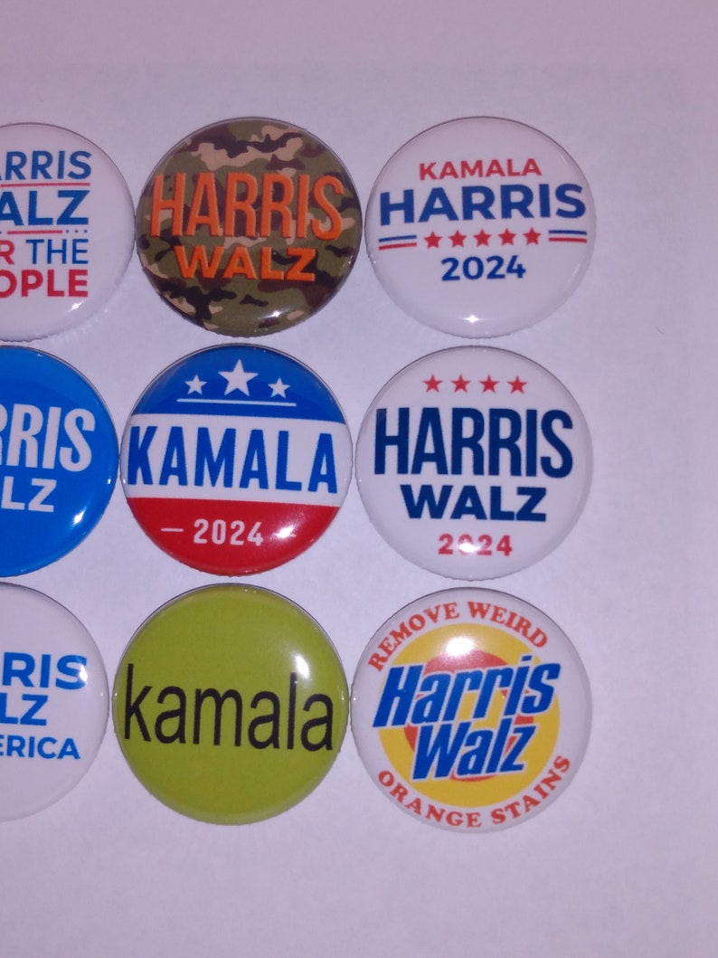 Kamala Harris 2024 for President Election Button Set Pins Badges ...