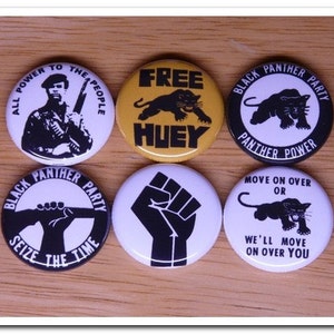 BLACK PANTHER buttons pins badges set Black Power / Black Panther Party / black consciousness /  BPP