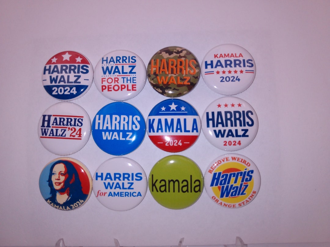 Kamala Harris 2024 for President Election Button Set Pins Badges ...