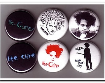 The Cure Badges Buttons Pins Rock / Goth / Gothic / Post-Punk / UK