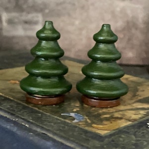 Pair of Little Trees vintage style wooden trees, natural toys, decoration, winter, christmas, yule, montessori, waldorf, miniature, forest image 7