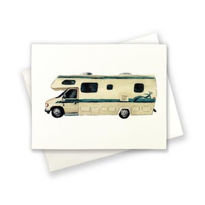 1995 Class C Camper Greeting Card Watercolor Greeting Note Invitation Card