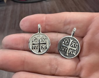 IC XC NIKA Cross Pendant Solid Sterling Silver .925 Orthodox Greek Eastern