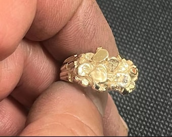 10K Gold 12mm Custom Made Nugget Ring 7 - 9 Grams