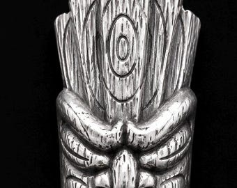 Tiki Pendant 1.25" Solid Sterling Silver (.925)