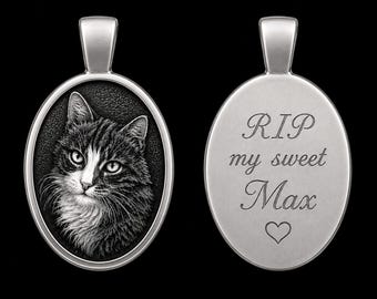 Custom Realistic Pet Portrait Solid Sterling Silver (.925) or 10K Gold