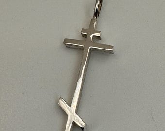 Modern Orthodox Cross Pendant Solid Sterling Silver (.925) 1.15"