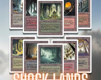 Shock Lands Proxy Set – Unlimited Frame Retro Style | MTG Commander EDH Lands