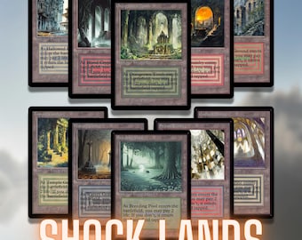 Shock Lands Proxy Set – Beta Frame Retro Style | MTG Commander EDH Lands