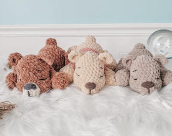 Sleepy bear | pooh styled bear| crochet bear plushie | baby shower gift | nursery decor