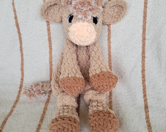 Crochet Highland Cow Lovey | Plush Baby Security Blanket
