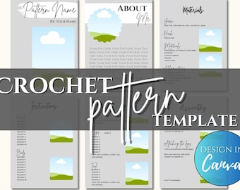 Neutral Pattern Template / Crochet / Knit Pattern Template Canva / Boho Minimalist Pattern Template / Plush Snuggler Lovey Amigurumi Pattern