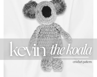 Kevin the Koala Snuggler Crochet Pattern | Plush Lovey PDF | Velvet Yarn Amigurumi | Beginner-Friendly Baby Gift