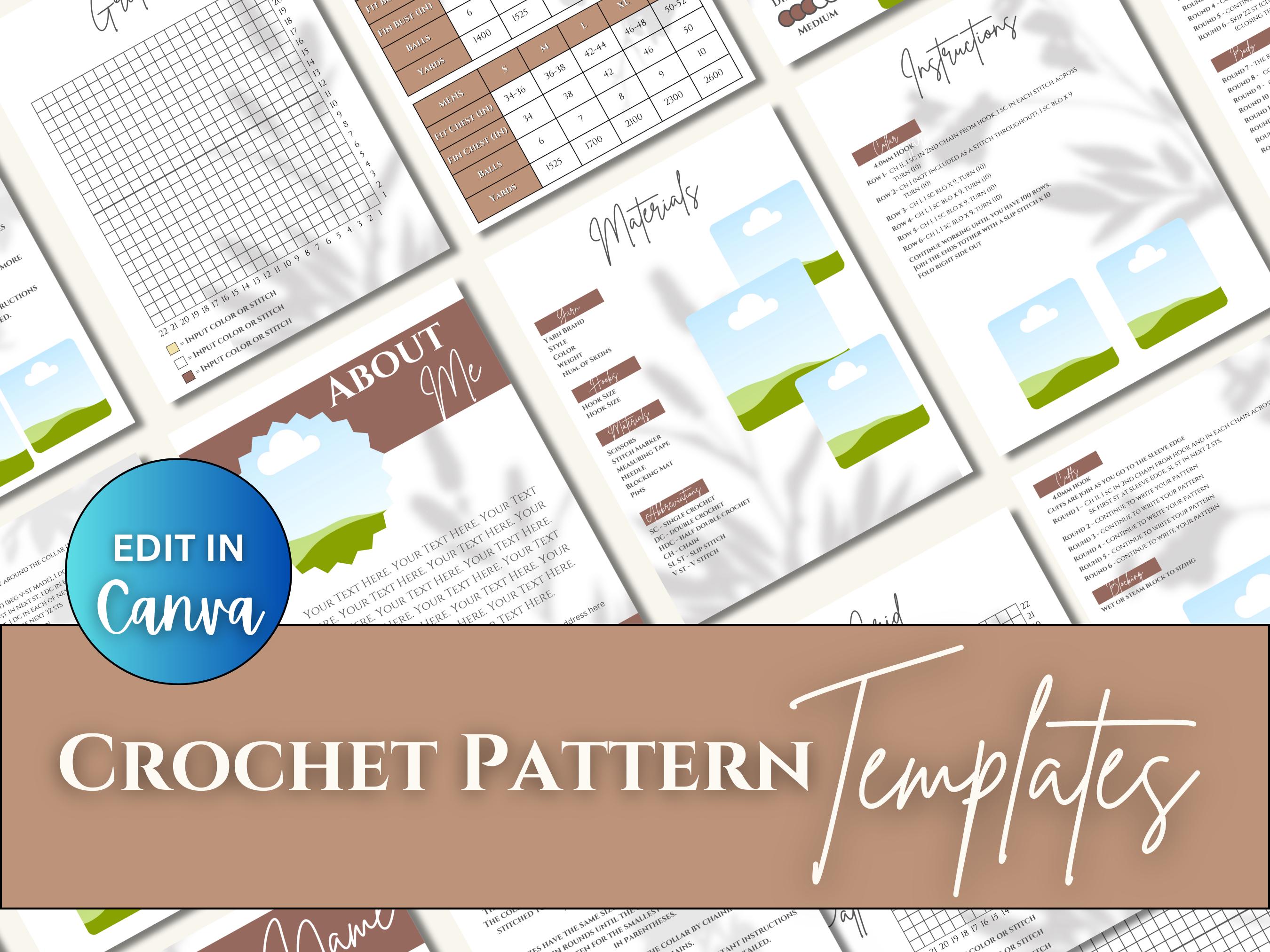Crochet Pattern Template Digital Download Etsy Crochet Pattern Template Digital Download Etsy