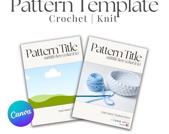 Crochet | Knit Pattern Template - Modern, Neutral, Minimalist, Boho - Editable In Canva