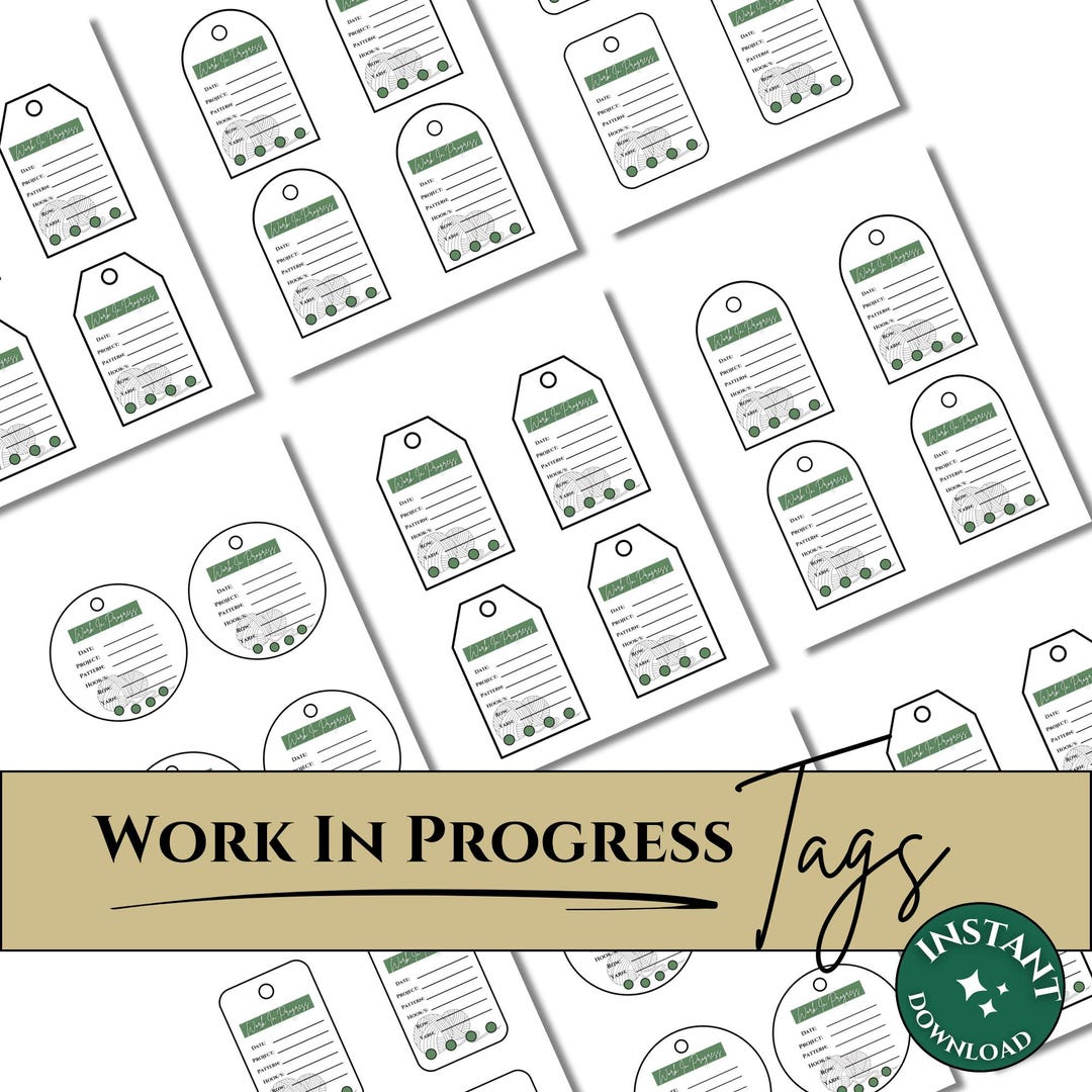 Minimalist WIP (work in Progress) Crochet / Knit Project Tags - Etsy