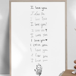Recuerdo personalizado con texto "Te amo", regalo familiar personalizado para mamá, papá, abuela, abuelo, arte de pared para habitación de bebé, regalo de los niños.