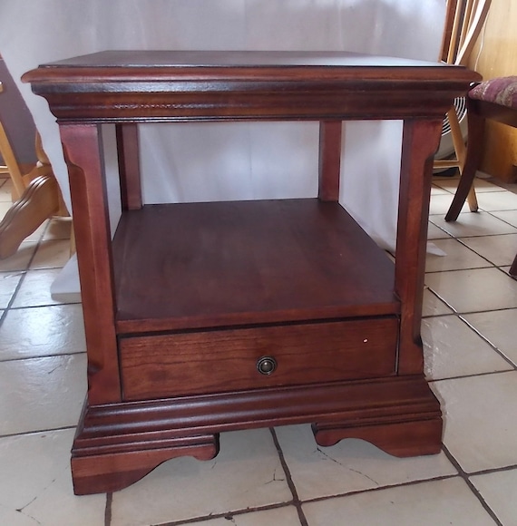 Mahogany End Table Side Table With Drawer By Broyhill Etsy