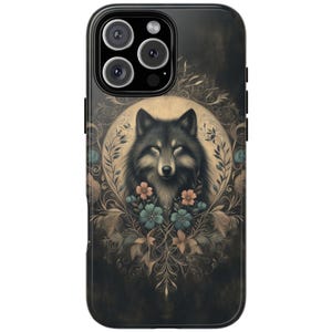 Wolf Phone Case – Rustic Woodland Animal Cover | iPhone 17, 16, 15, Galaxy S26, S25, Pixel 9 | Wildlife Gift | Slim, Tough, MagSafe