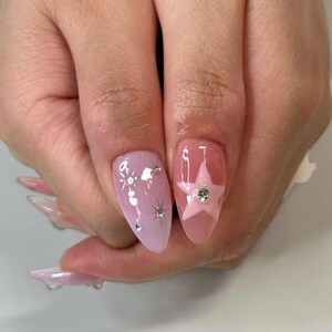 Long Nails, Short Nails, Press on nails, custom nails, Nail Art, Square nails, Trendy Nails, Coffin Nails, Acrylic nails, Accent nail, punk style nail art, gift nails, y2k style Nails, wedding nails, bridal nails, pink nails, star nails