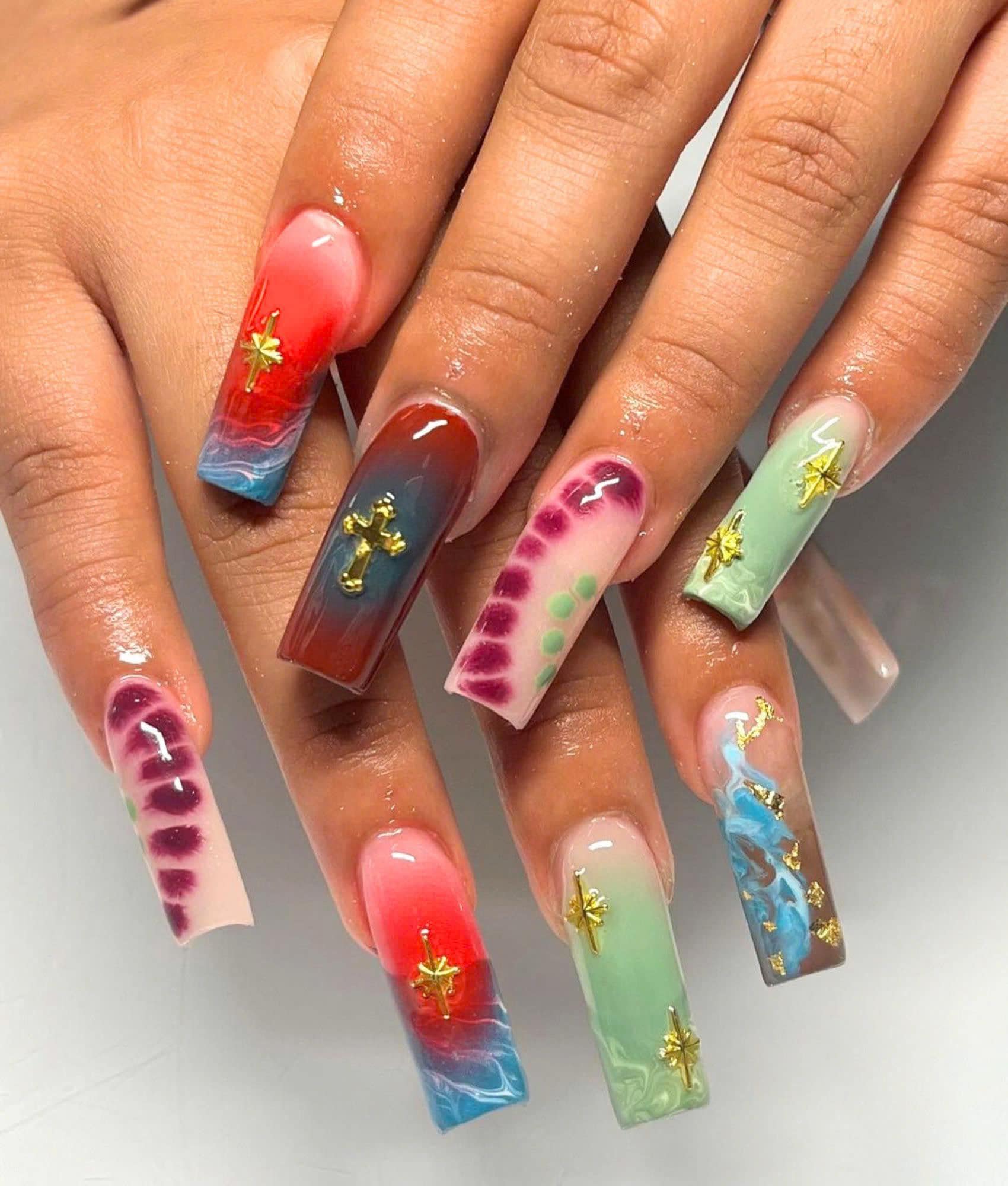 Vibrant Summer Nail 2025 Watercolor Ombre