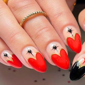press on nails, gel nails, handmade nails, glue on nails, wedding nails, short nails, custom nails, fake nails, pink nails, hand painted nails, handmade press ons, press ons, valentines nails, Valentine Nail Set, bunny press on nails, kawaii nail art