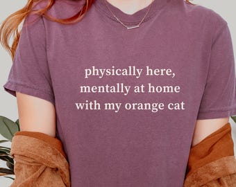Orange Cat Shirt, Ginger Cat Lover Gift, Cat Mom Tshirt, Comfort Colors® Tee