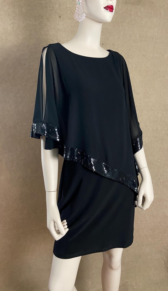 Vintage Chiffon Cape Evening Dress