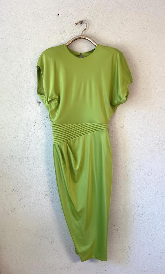 chartreuse dress formal Chartreuse Bridesmaid Dress Matte Satin Size Medium
