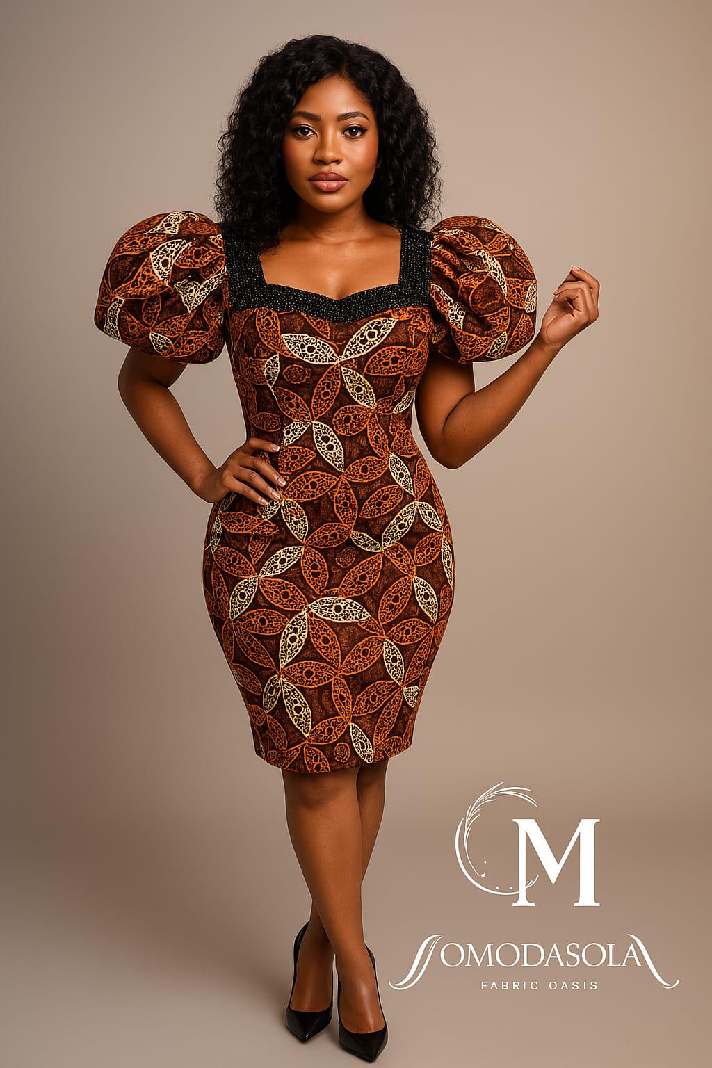 Ebony Bloom Ankara Pencil Dress Power Sleeve Edition - Etsy