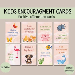 Positive encouragement cards for kids affirmation cards children lunch box cards printable cards kids self care