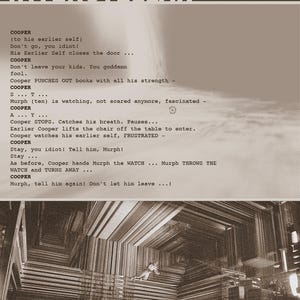 Interstellar Screenplay Graphic Poster