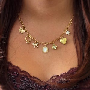 Dainty Gold Plated Charm Necklace