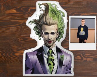 Custom Clown Villain Pillow, Personalized Comic Book Character Decor, DC Fan Gift